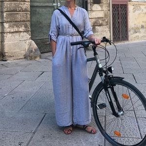 COPY - Mara Hoffman Cotton Stripe Oversize Jumpsuit - Size 6